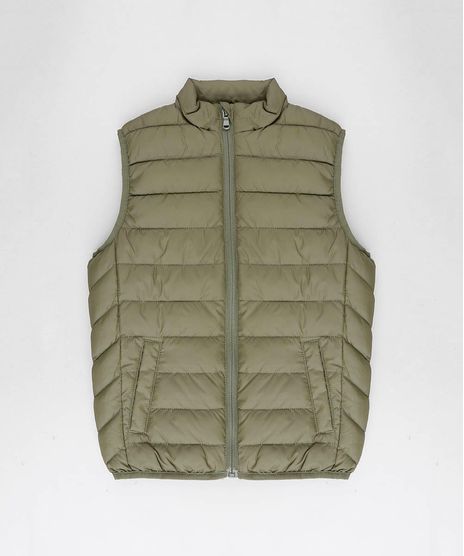 Colete-Infantil-Puffer-com-Bolsos-Verde-Militar-9349535-Verde_Militar_1