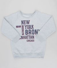 Blusao-Infantil--New-York--em-Moletom-Gola-Careca-Cinza-Mescla-9455995-Cinza_Mescla_1
