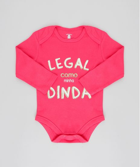 Body-Infantil--Legal-como-Minha-Dinda--Manga-Longa-Decote-Redondo-Rosa-Escuro-9208116-Rosa_Escuro_1