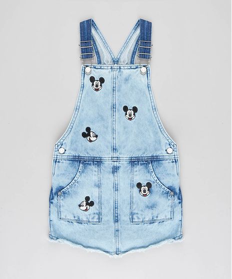 Jardineira-Short-Saia-Jeans-Infantil-Mickey-com-Bordado-Azul-Claro-9449490-Azul_Claro_1