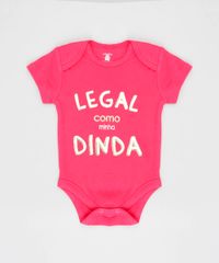 Body-Infantil--Legal-como-Minha-Dinda--Manga-Curta-Decote-Redondo-Rosa-Escuro-9208112-Rosa_Escuro_1