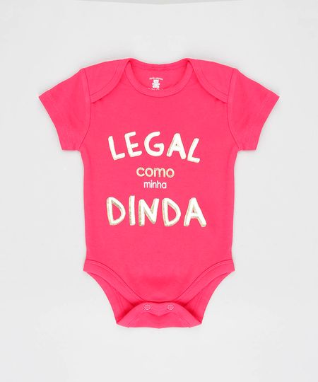 Body-Infantil--Legal-como-Minha-Dinda--Manga-Curta-Decote-Redondo-Rosa-Escuro-9208112-Rosa_Escuro_1