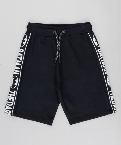 Bermuda-Infantil-Batman-em-Moletom-com-Faixa-Lateral-Preta-9457868-Preto_1