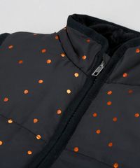 Colete-Infantil-Puffer-Estampado-de-Poa-com-Pelo-Preto-9363996-Preto_3