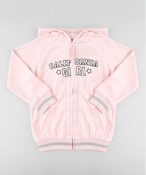 Blusao-Infantil--California-Girl--em-Plush-com-Capuz-Rosa-Claro-9362171-Rosa_Claro_1