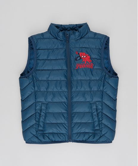 Colete-Infantil-Puffer-Homem-Aranha-com-Bolsos-Azul-Escuro-9348537-Azul_Escuro_1