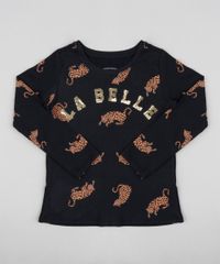 Blusa-Infantil-Estampada-de-Oncas-com-Paete-Manga-Longa-Decote-Redondo-Preta-9448658-Preto_1