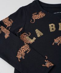 Blusa-Infantil-Estampada-de-Oncas-com-Paete-Manga-Longa-Decote-Redondo-Preta-9448658-Preto_3