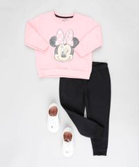 Conjunto-Infantil-Minnie-de-Blusao-Rosa---Calca-em-Moletom-Preta-9169068-Preto_3