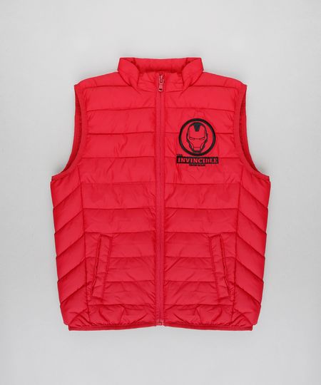 Colete-Infantil-Puffer-Homem-de-Ferro-com-Bolsos-Vermelho-9348815-Vermelho_1