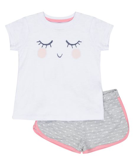 Conjunto-de-Blusa---Short-Estampado-de-Poa-Cinza-Mescla-8447355-Cinza_Mescla_1