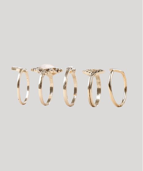 Kit-de-5-Aneis-Femininos-Dourado-9428282-Dourado_1