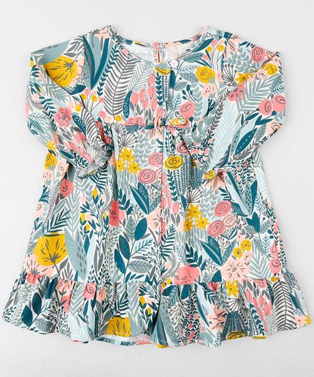 Vestido-Infantil-Estampado-Floral-com-Laco-Manga-Longa-Kaki-Claro-9476704-Kaki_Claro_1