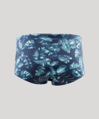 Sunga-Masculina-Estampada-de-Folhagem-com-Protecao-UV50--Azul-Marinho-9456400-Azul_Marinho_2