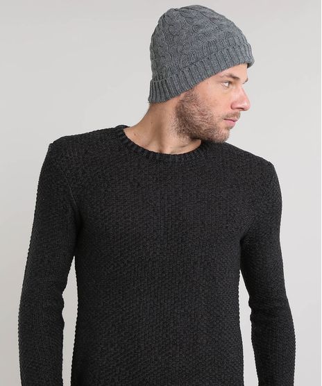 Gorro-Masculino-em-Trico-Cinza-Mescla-9380668-Cinza_Mescla_1