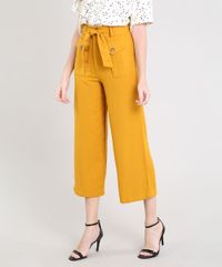 Calca-Feminina-Pantacourt-Clochard-com-Linho-Mostarda-9508341-Mostarda_1