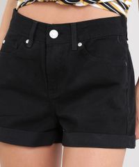 Short-de-Sarja-Feminino-Mom-Vintage-Cintura-Alta-Barra-Dobrada-Preto-9274698-Preto_4