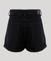 Short-de-Sarja-Feminino-Mom-Vintage-Cintura-Alta-Barra-Dobrada-Preto-9274698-Preto_6