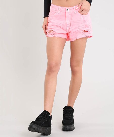 Short-de-Sarja-Feminino-Boyfriend-Destroyed-Rosa-Neon-9507068-Rosa_Neon_1