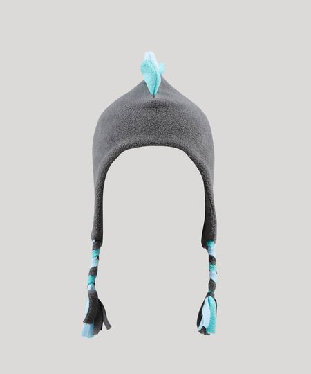 Gorro-Infantil-Dinossauro-em-Fleece-Cinza-9360875-Cinza_1