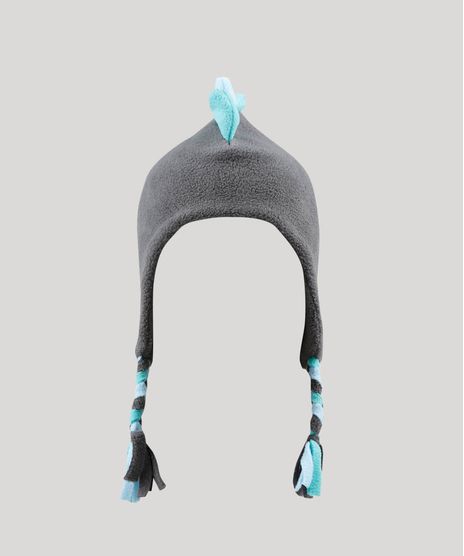 Gorro-Infantil-Dinossauro-em-Fleece-Cinza-9360875-Cinza_1