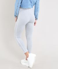 Calca-Legging-Feminina-em-Moletom-Basica-com-Faixa-Lateral-Cinza-Mescla-Claro-9445259-Cinza_Mescla_Claro_2