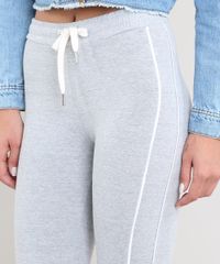 Calca-Legging-Feminina-em-Moletom-Basica-com-Faixa-Lateral-Cinza-Mescla-Claro-9445259-Cinza_Mescla_Claro_4