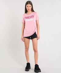 Blusa-Feminina--Forever-Young--com-No-Manga-Curta-Decote-Redondo-Rose-9446239-Rose_3