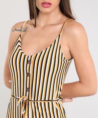Vestido-Feminino-Curto-Listrado-com-Botoes-Alca-Fina-Mostarda-9439865-Mostarda_4