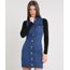 Vestido-Jeans-Feminino-Curto-com-Botoes-Sem-Manga-Azul-Escuro-9463433-Azul_Escuro_1
