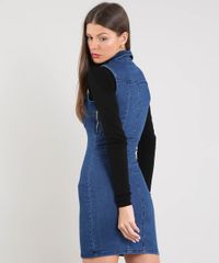 Vestido-Jeans-Feminino-Curto-com-Botoes-Sem-Manga-Azul-Escuro-9463433-Azul_Escuro_2
