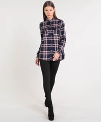 Camisa-Feminina-Estampada-Xadrez-Manga-Longa-Azul-Marinho-9365399-Azul_Marinho_3