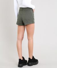 Short-de-Sarja-Feminino-Hot-Pant-Cintura-Alta-com-Corrente-Verde-Militar-9539061-Verde_Militar_2