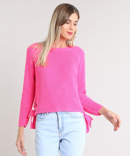 Sueter-Feminino-com-Lace-Up-em-Trico-Rosa-Neon-9505951-Rosa_Neon_1 Sueter-Feminino-com-Lace-Up-em-Trico-Rosa-Neon-9505951-Rosa_Neon_1