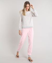 Pijama-de-Inverno-Feminino-Estampado-de-Coracao-em-Fleece-Manga-Longa-Cinza-9371914-Cinza_1