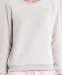 Pijama-de-Inverno-Feminino-Estampado-de-Coracao-em-Fleece-Manga-Longa-Cinza-9371914-Cinza_3