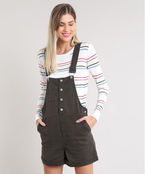 Jardineira-de-Sarja-Feminina-com-Botoes-Verde-Militar-9534874-Verde_Militar_1