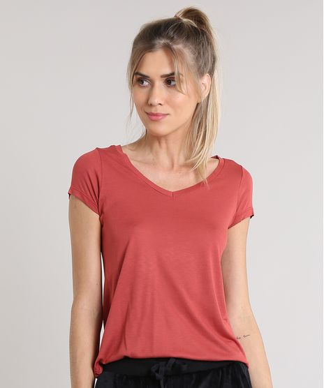 Blusa-Feminina-Basica-Manga-Curta-Decote-V-Laranja-Escuro-9528789-Laranja_Escuro_1
