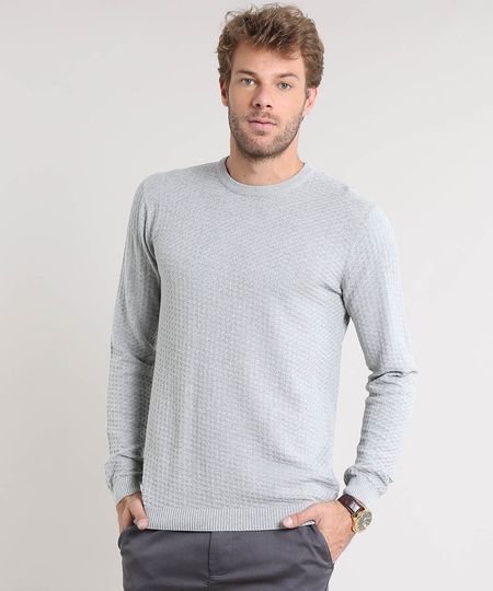 Sueter-Masculino-Slim-Fit-Texturizado-em-Trico-Cinza-Claro-9323974-Cinza_Claro_1 Sueter-Masculino-Slim-Fit-Texturizado-em-Trico-Cinza-Claro-9323974-Cinza_Claro_1