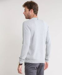 Sueter-Masculino-Slim-Fit-Texturizado-em-Trico-Cinza-Claro-9323974-Cinza_Claro_2