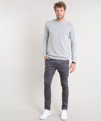 Sueter-Masculino-Slim-Fit-Texturizado-em-Trico-Cinza-Claro-9323974-Cinza_Claro_3