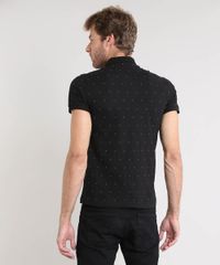 Polo-Masculina-Slim-Fit-Estampada-Mini-Print-Manga-Curta-Preta-9448688-Preto_2