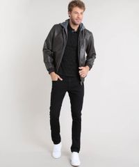 Polo-Masculina-Slim-Fit-Estampada-Mini-Print-Manga-Curta-Preta-9448688-Preto_3