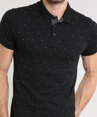 Polo-Masculina-Slim-Fit-Estampada-Mini-Print-Manga-Curta-Preta-9448688-Preto_4