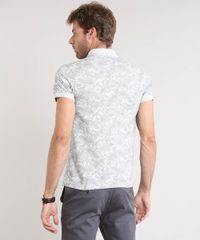 Polo-Masculina-Estampada-de-Folhagem-em-Piquet-Manga-Curta-Cinza-Mescla-Claro-9448685-Cinza_Mescla_Claro_2