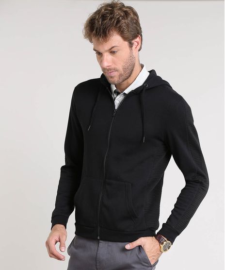 Blusao-Masculino-Slim-Fit-em-Moletom-com-Recortes-e-Capuz-Preto-9359029-Preto_1