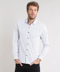 Camisa-Masculina-Slim-Estampada-Mini-Print-Manga-Longa-Branca-9477774-Branco_1