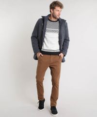 Sueter-Masculino-com-Estampa-Geometrica-em-Trico-Kaki-Claro-9349172-Kaki_Claro_3