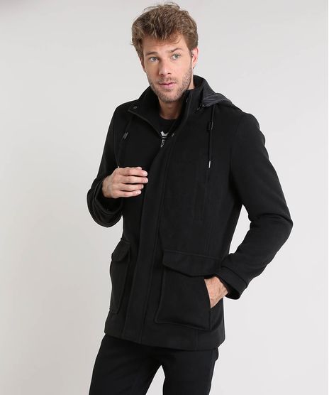 Casaco-Masculino-Longo-com-Bolsos-e-Capuz-Removivel-Preto-9351823-Preto_1