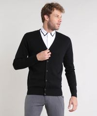 Cardigan-Masculino-Basico-em-Trico-Gola-V-Preto-9329777-Preto_1